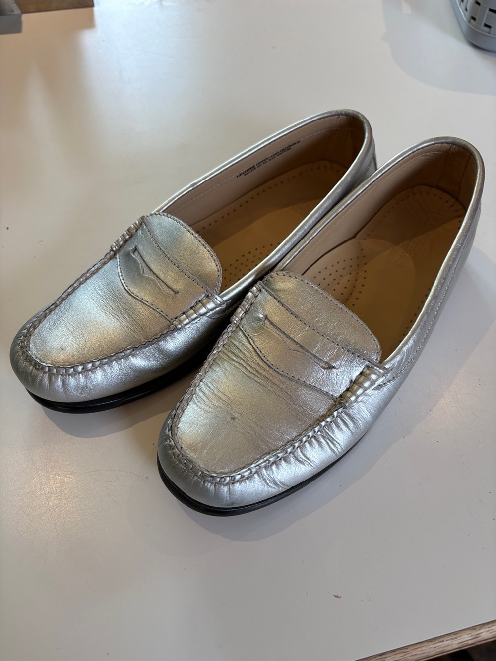 G.H. Bass & Co. Metallic Silver Penny Loafers - Picture 3 of 3
